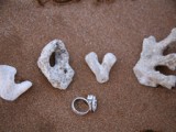 wedding rings in the sand