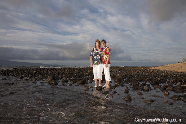 Maui lesbian and gay wedding photos in Kaanapali and Lahaina